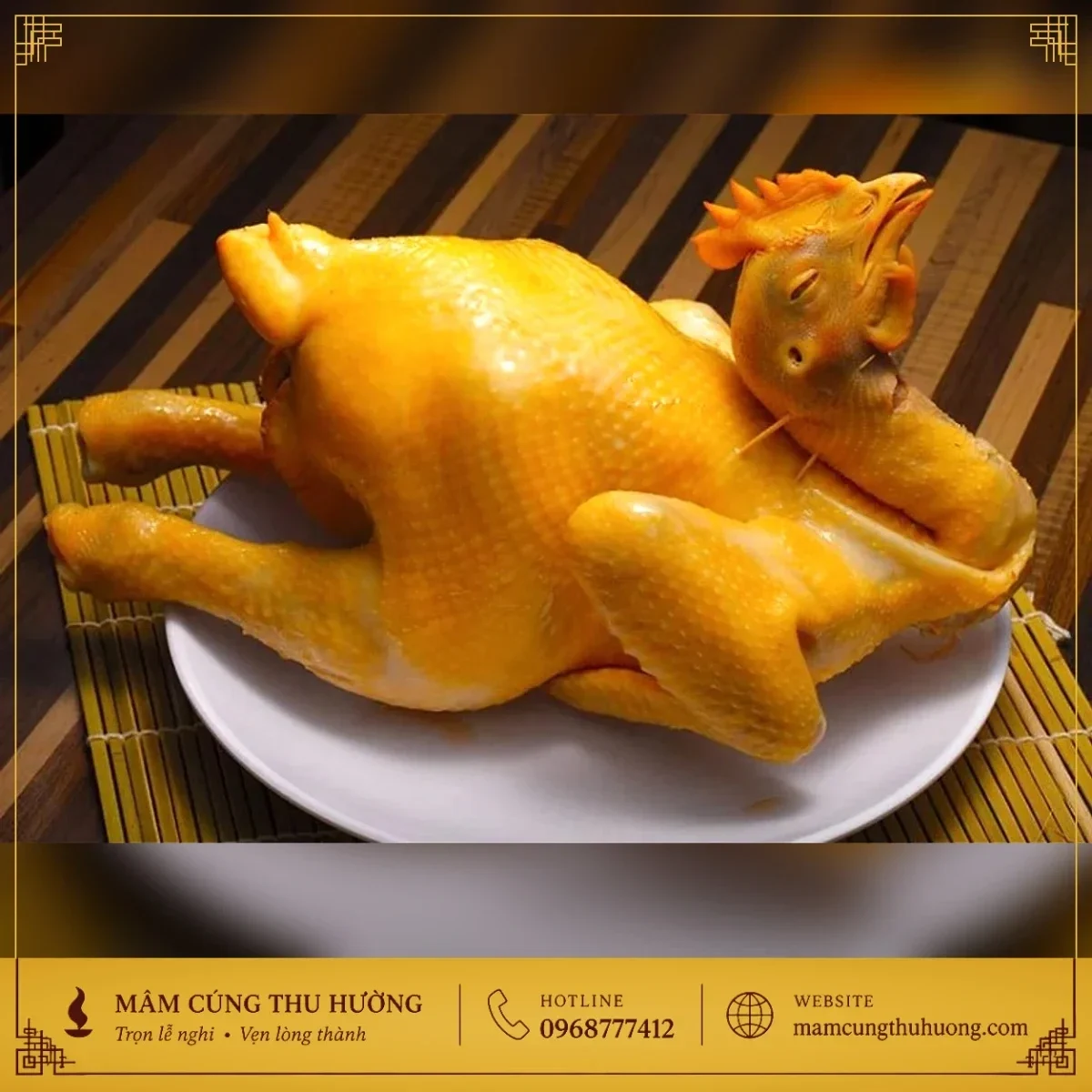 Gà Ta Cúng Lễ Size 1.4kg - 1.7kg | Mâm Cúng Thu Hường